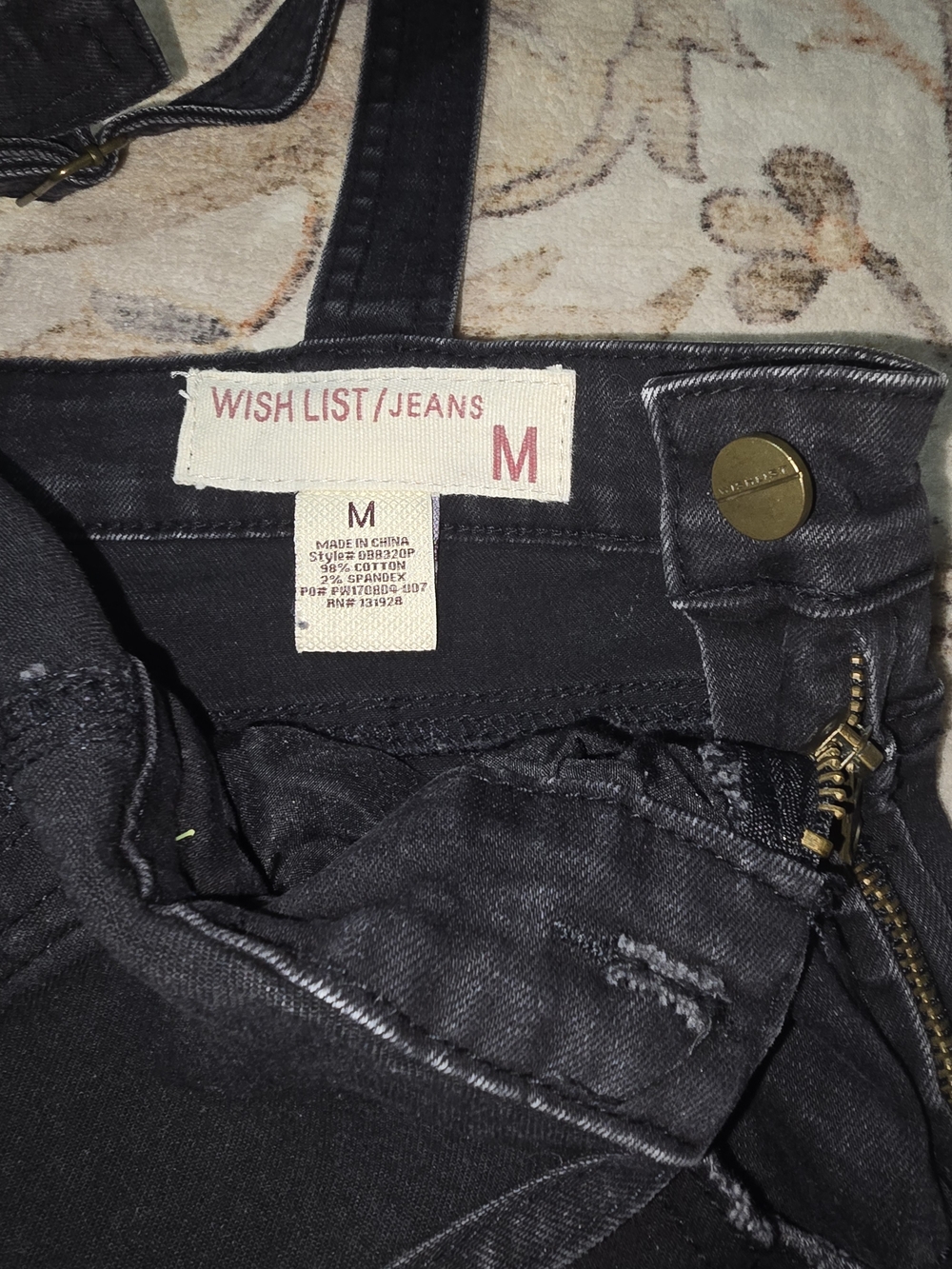 Wishlist Black Denim Women's Overalls Skinny Fit - Picture 2 of 3